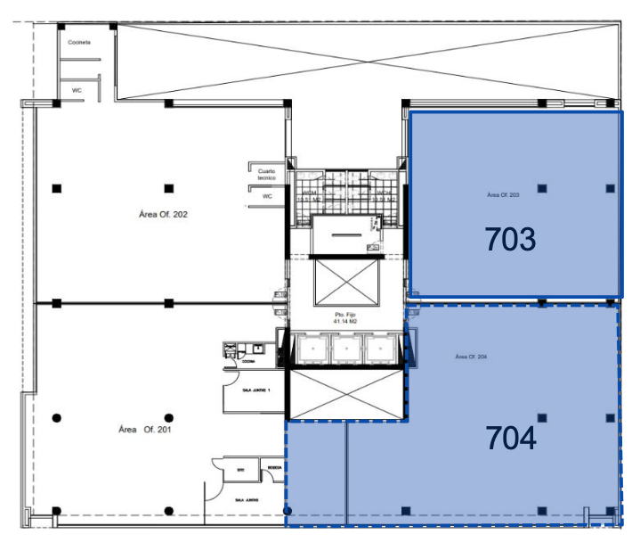Oficina 703 - 704 en Edificio P99